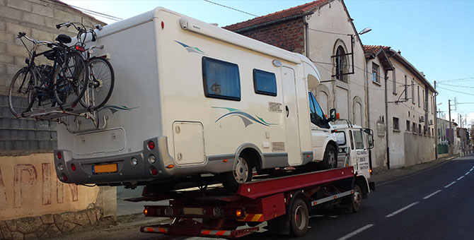 Remorquage camping car Sauvian,